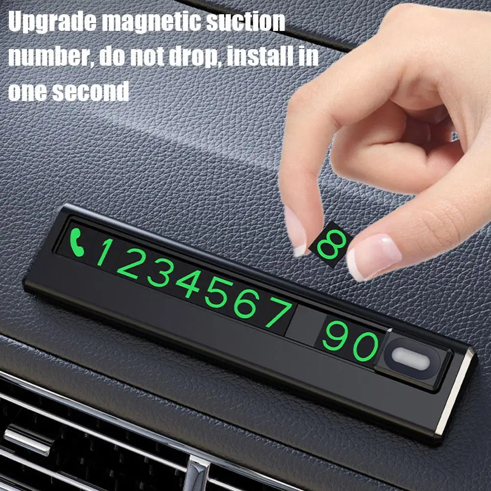 Universal Car Temporary Parking Card Automobile Digital Luminous Phone Number Plate Car Temporary Parking Sign Car Accessories Peaceful Pleasures Health and Wellness