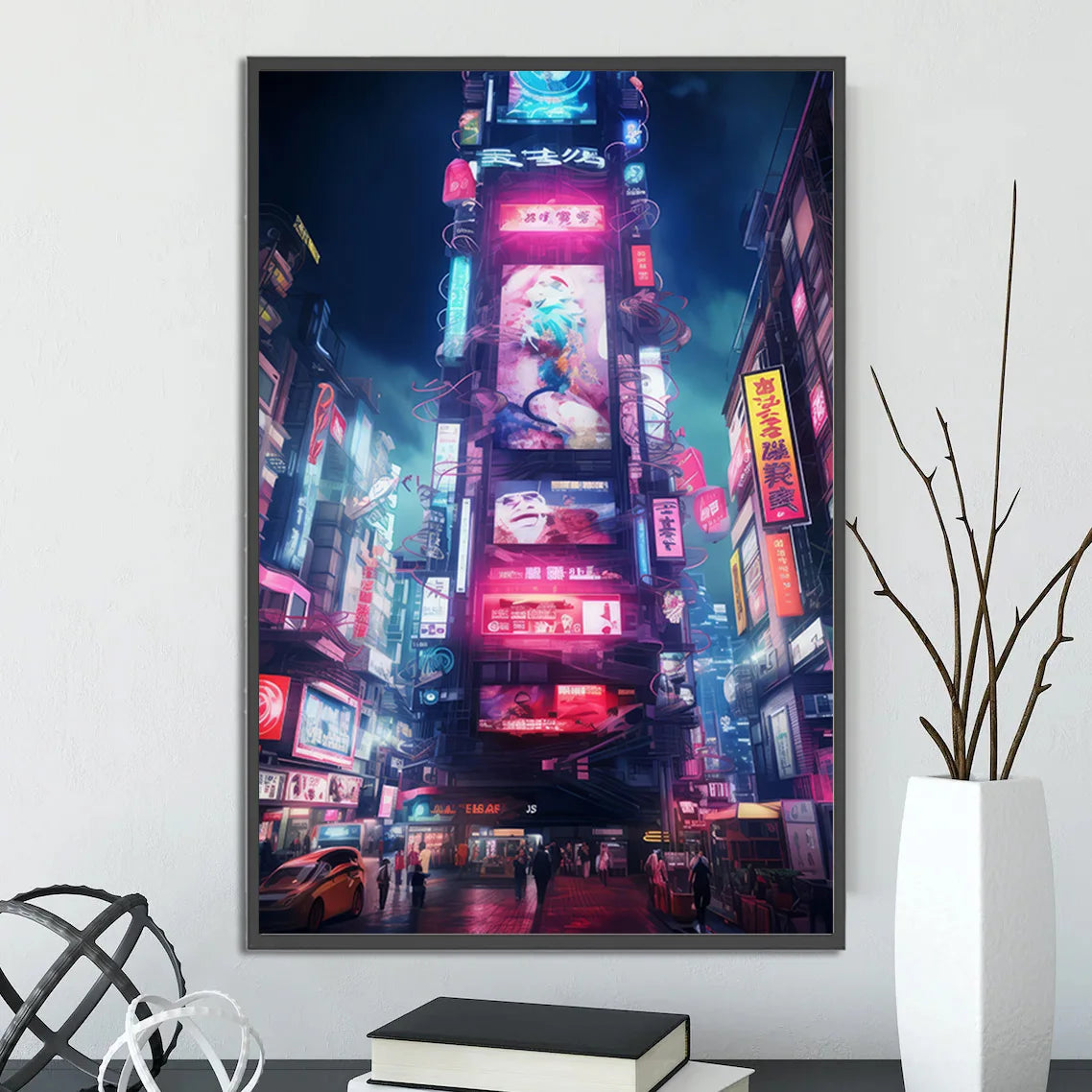 Cyberpunk City Poster Figures Home Decoration Painting Pictures Wall Cartoons Computer Room Wallpaper Gift Peaceful Pleasures Health and Wellness