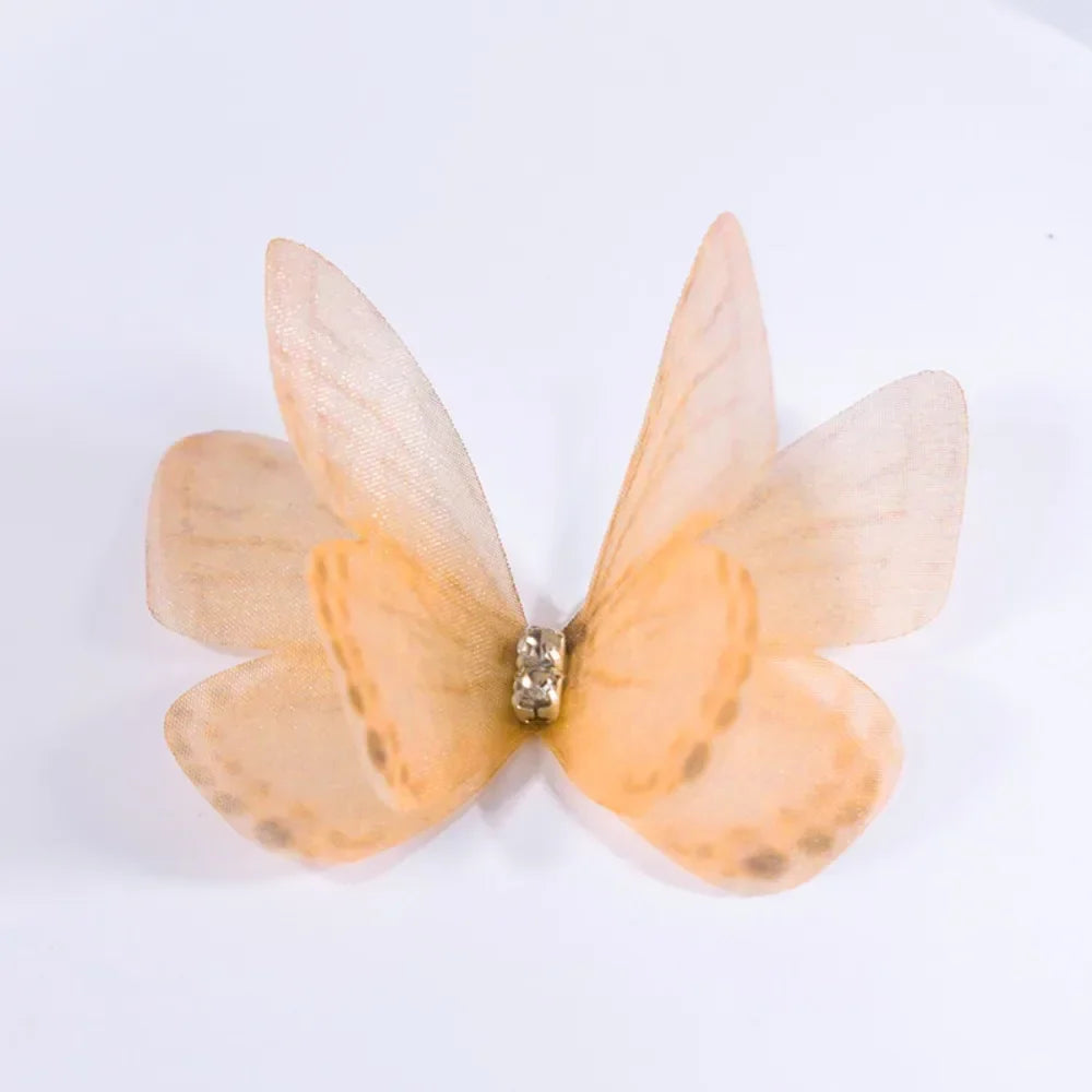 50Pcs 3D Organza Butterfly Appliqués – Gradient Mesh Patches