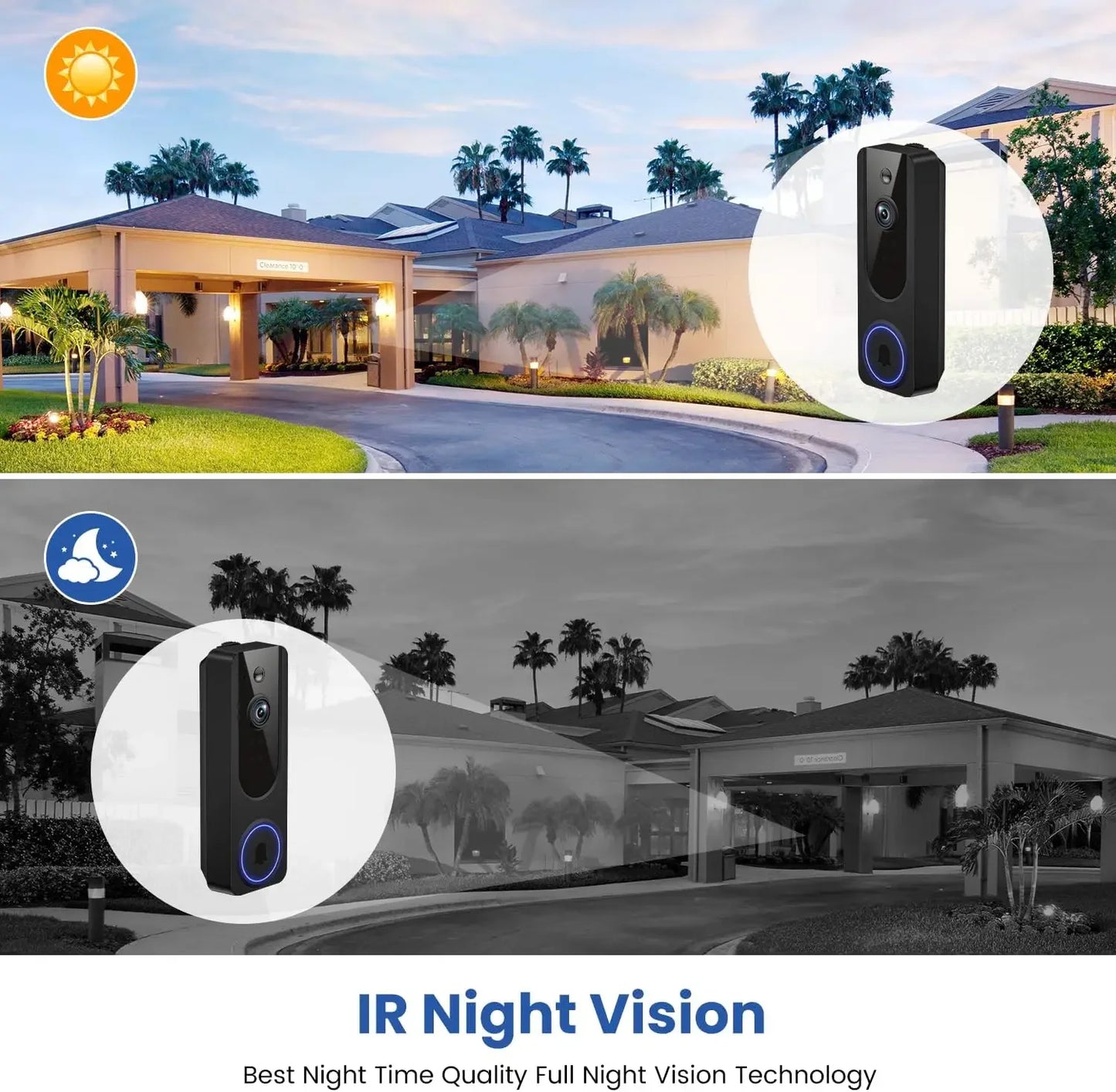 Wireless Video Doorbell - AI Detection, Night Vision, Two-Way Talk Peaceful Pleasures Health and Wellness