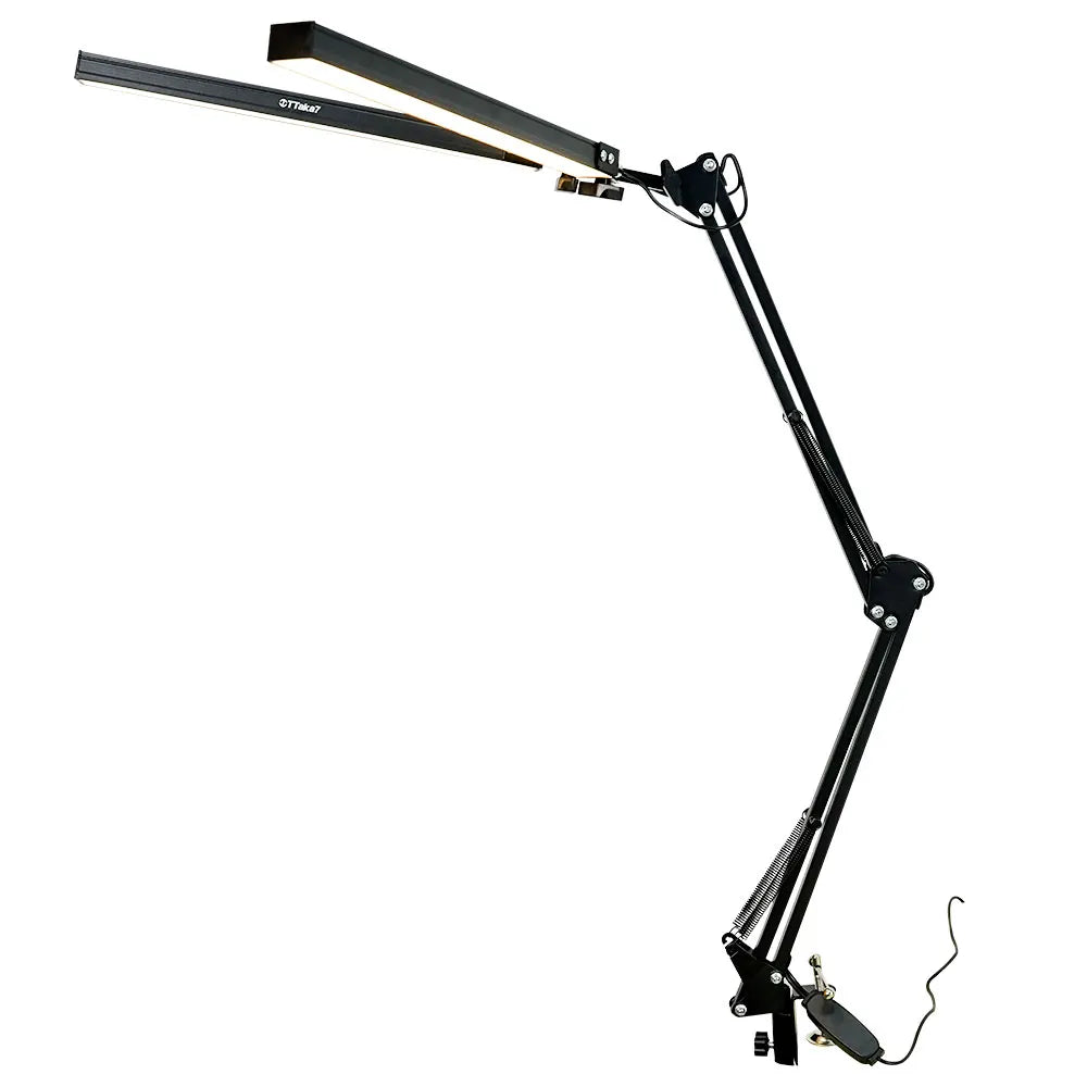 Desk lamp,LED desk lamp with rocker arm,adjustable Angle,10 brightness levels,3 lighting modes,fixture,eye-protecting learning Peaceful Pleasures Health and Wellness New dual head light