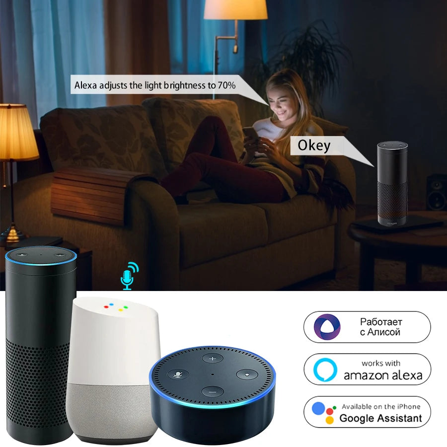 220V 5W 7W 9W Tuya WiFi Smart Bulb E14 candle Light Dimmable RGB Lamp Smart Life APP Alexa Google Assistant Home Voice Control Peaceful Pleasures Health and Wellness