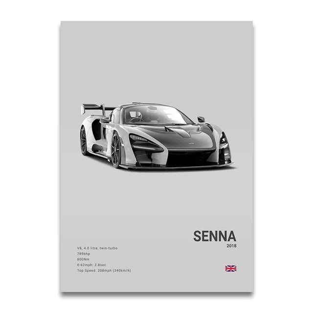 SENNA 720S ARTURA Canvas Wall Art Print Poster P1 765LT Supercar Decorative Painting Modern Home Decor Car Lover Gift Unframed Peaceful Pleasures Health and Wellness
