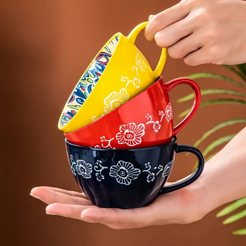 Bohemian Ceramic Coffee Mug 13.5 oz | Fun Gift Mug