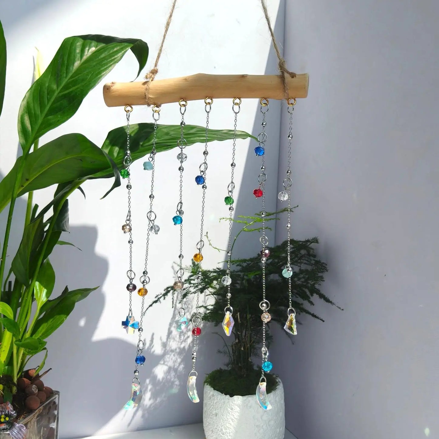 Light Catcher Crystal Home Decor Wall Light Catcher Wind Chime For Outdoor Backyard Garden Patio Balcony Tree Door Bedroom Peaceful Pleasures Health and Wellness