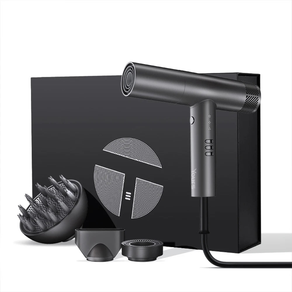 Salon Hair Dryer Professional Blow Drier Hot and Cold Adjustment Hair Dryer Machine Powerful Negative Ion Home Appliance Peaceful Pleasures Health and Wellness black EU