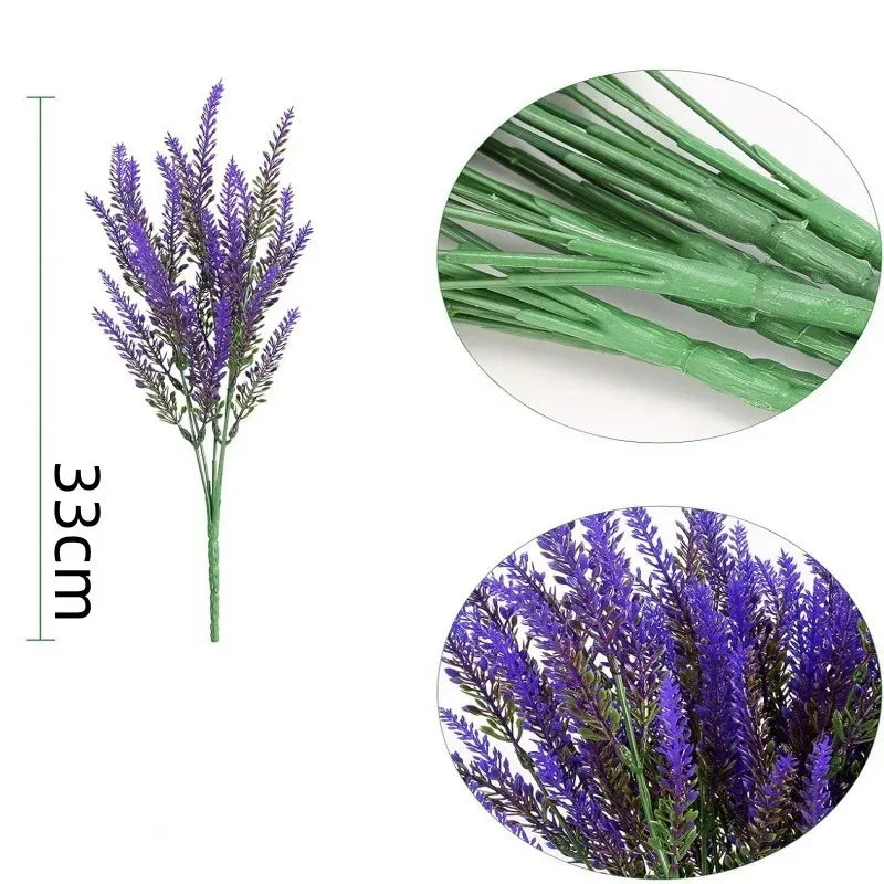 38cm Artificial Lavender Bunch – Silk Fake Flowers for Home & Wedding