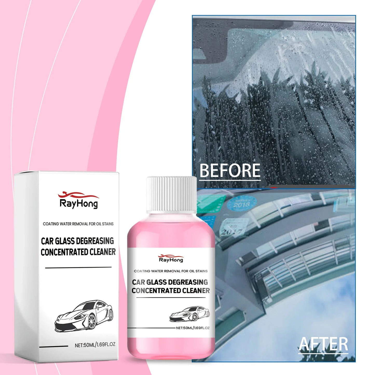 Rayhong 50ml Car Windshield Oil Film Remover & Glass Cleaner
