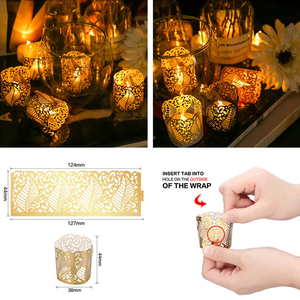 Flameless Tea Light Candles Battery Operated Votive LED Tealights with Paper Lampshade for Festival Party Wedding Holiday Peaceful Pleasures Health and Wellness