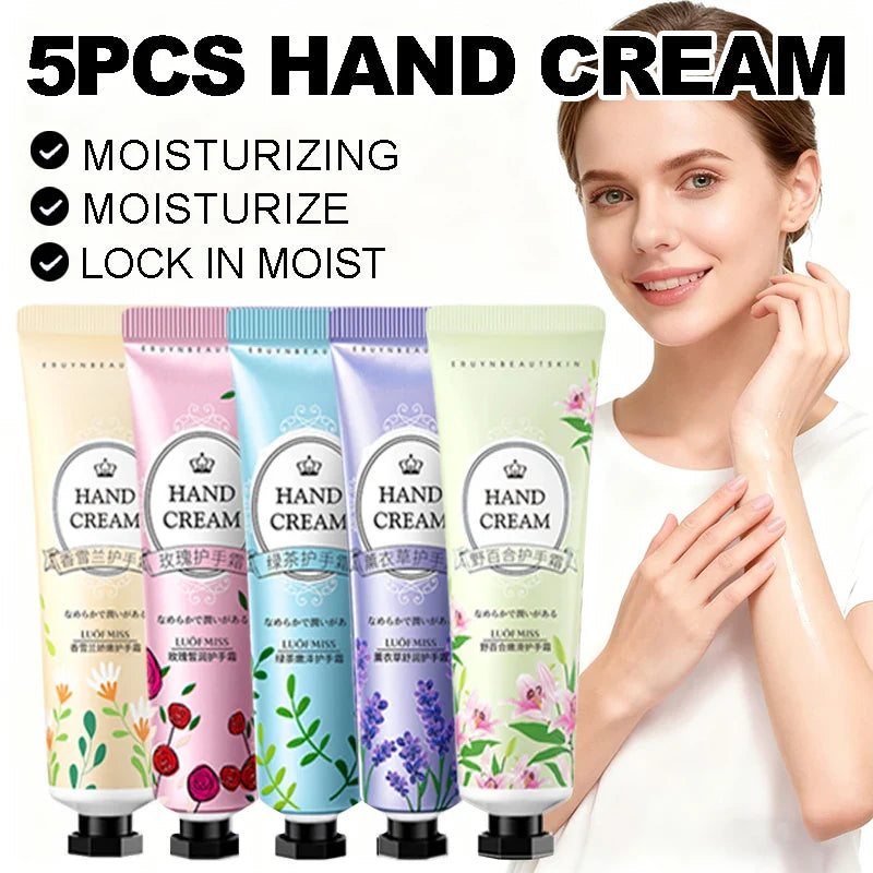 5-Piece Hand Cream Set – 5 Scents, Deep Hydration Gift