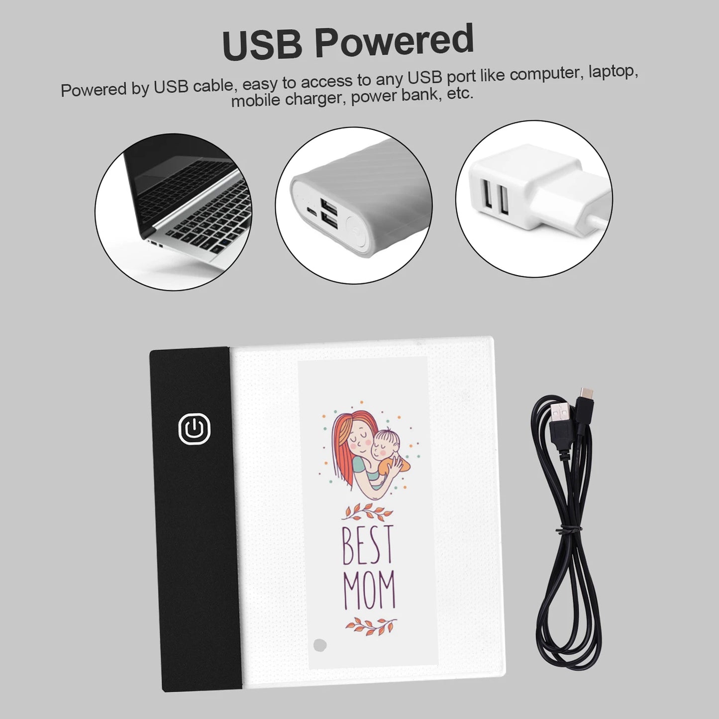 Mini Light Pad LED Lightbox Tablet Design Flip Book Hole 300 Sheets