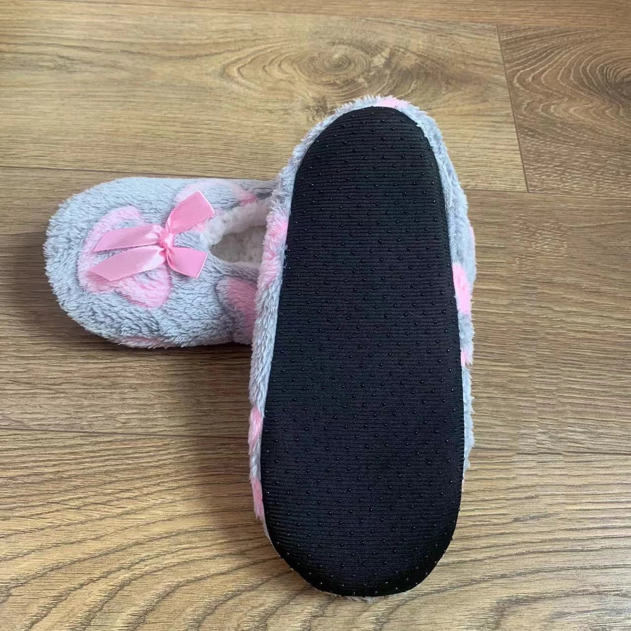 Women's Heart-Shaped Fur Indoor Slippers | Soft EVA Winter House Shoes
