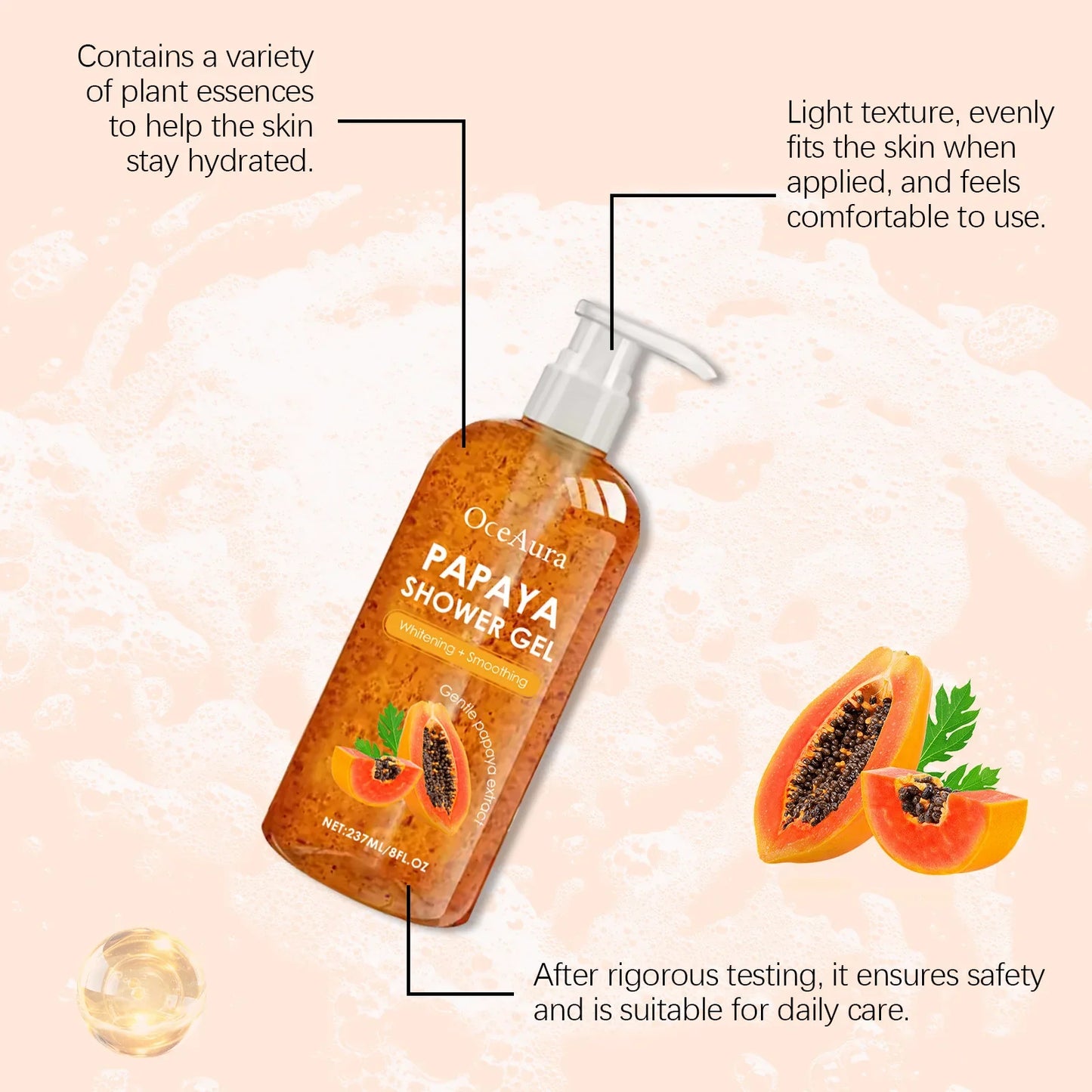 OceAura Brightening Moisturizing Body Wash Shower Gel 237ml
