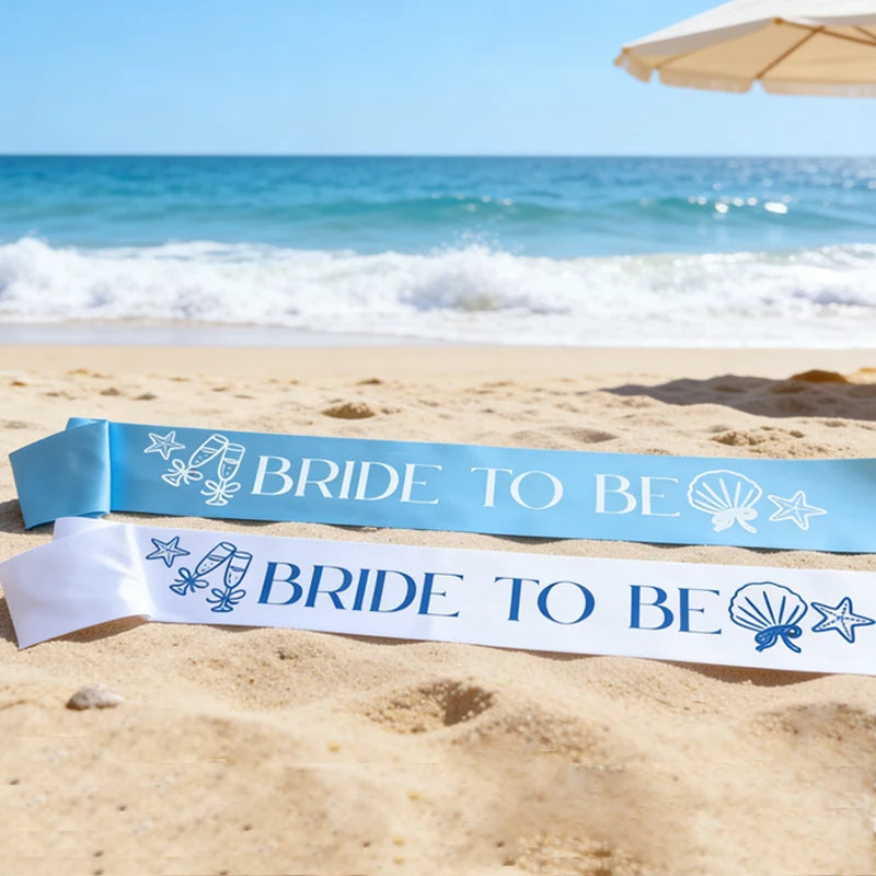 Bride To Be Beach Sash | Seashell Bachelorette Party Gift Bridal Party Sash Peaceful Pleasures Health and Wellness