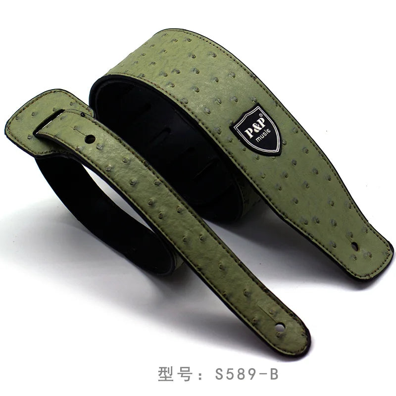 P&p Like 2023 PU Leather Guitar Strap Snake Pattern Bass Instrument