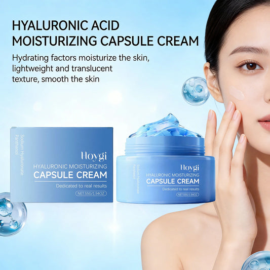 Hyaluronic Acid Moisturizing Capsule Cream Barrier Repair Long Lasting Hydration Firming Lifting Brightening Face Skin Care Peaceful Pleasures Health and Wellness