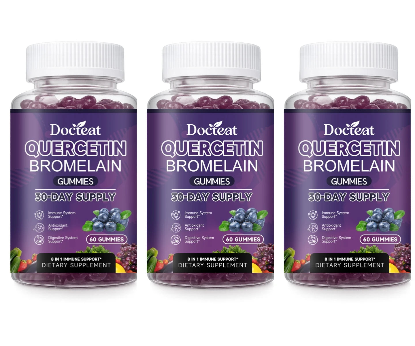 Docteat Quercetin Pineapple Bromelain Soft Candy Supplement