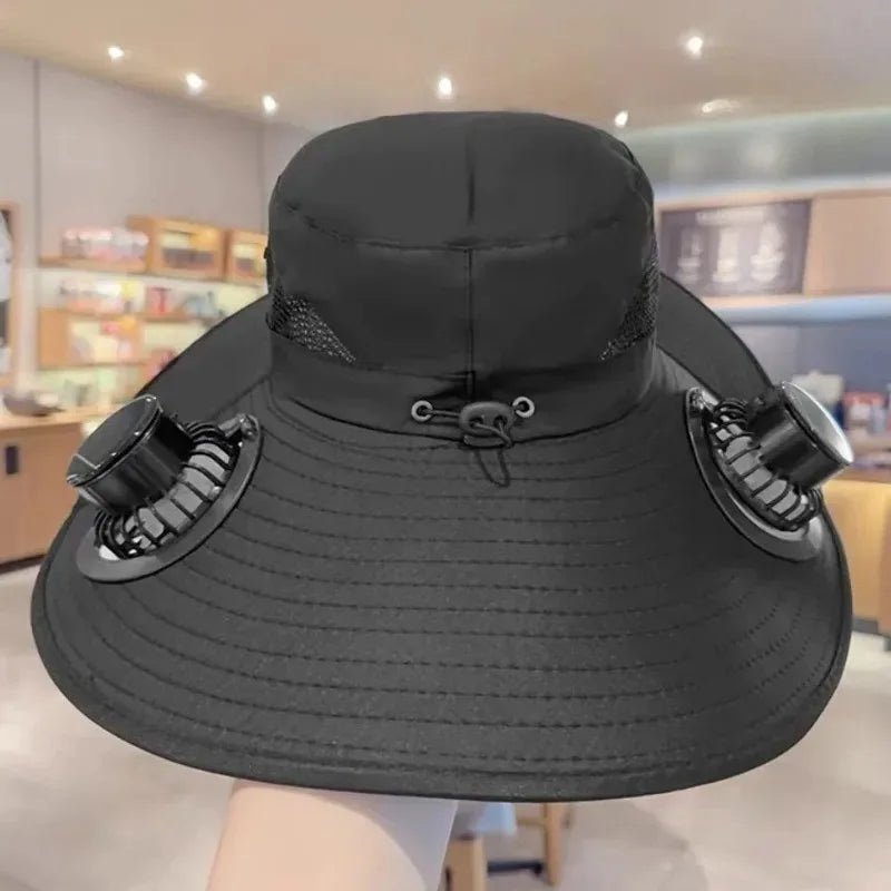 Solar Powered Fan Sun Hat – UV Protection Cooling Bucket Hat