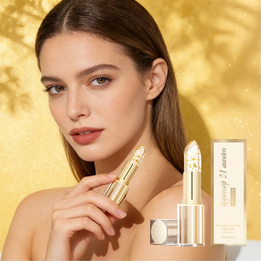 Gold Foil Color-Changing Lipstick | Hyaluronic Acid Lip Balm Color-Changing Lipstick Oasis Select