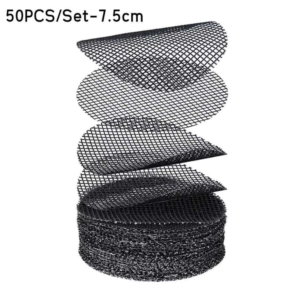 50PCS/Set Plastic Flower Pot Hole Mesh Pad Prevent Soil Loss Round Bonsai Drainage Screens Breathable Flower Pot Bottom Mat Peaceful Pleasures Health and Wellness Diameter 7.5cm