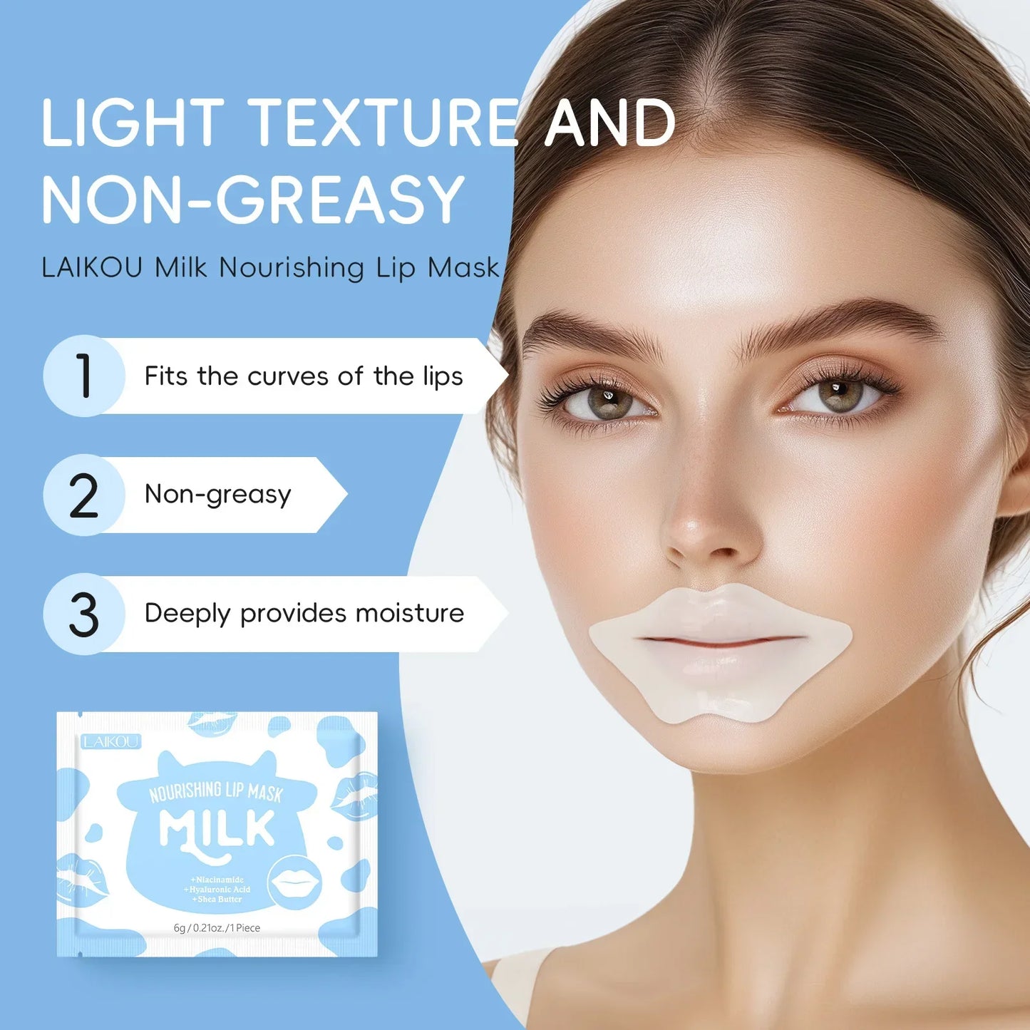 LAIKOU Lip Mask Gel Patches – Moisturizing, Hydrating & Lip Line Repair Peaceful Pleasures Health and Wellness