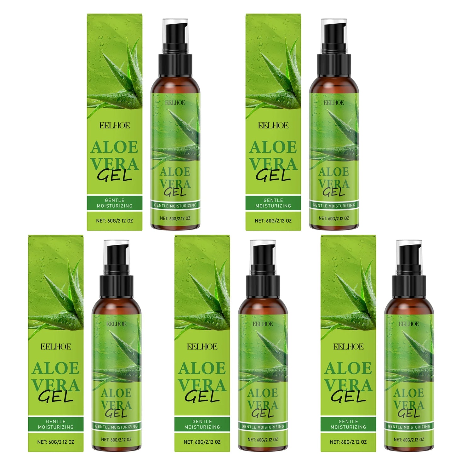 Aloe Vera Gel Nourishing Sooth Skin Reduce Discomfort Improving Skin Texture Enhance Skin Radiance Moisturizing Aloe Essence Gel Peaceful Pleasures Health and Wellness 5 X 60g Boxed