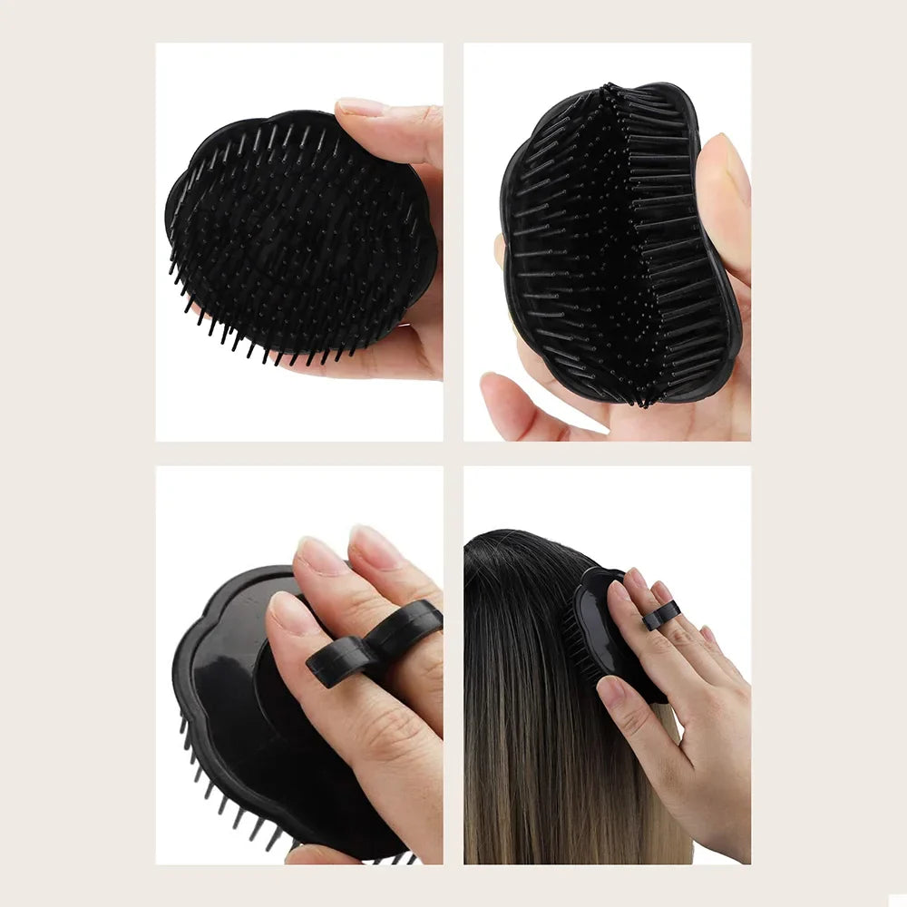 Silicone Scalp Massage Brush – Shampoo & Hair Care Comb