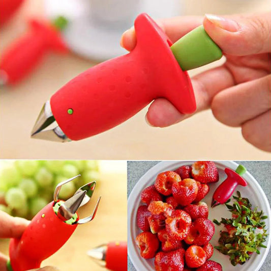 Strawberry Huller Pineapple Cutters Novel Tomato Stalks Remover Fruit Knife Useful Strawberry Leaf Cleaner Kitchen Accessories Peaceful Pleasures Health and Wellness
