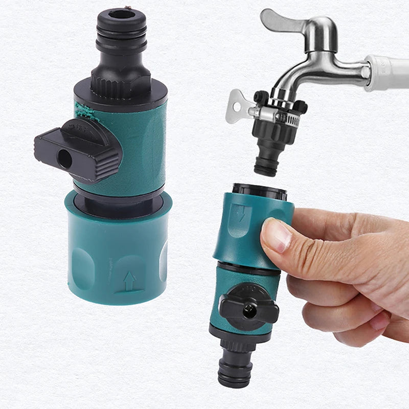 New Garden Hose Pipe In-Line Faucet Shut Off Valve Fitting 16MM Joint Watering Irrigation Quick Connector With Valve Garden Peaceful Pleasures Health and Wellness