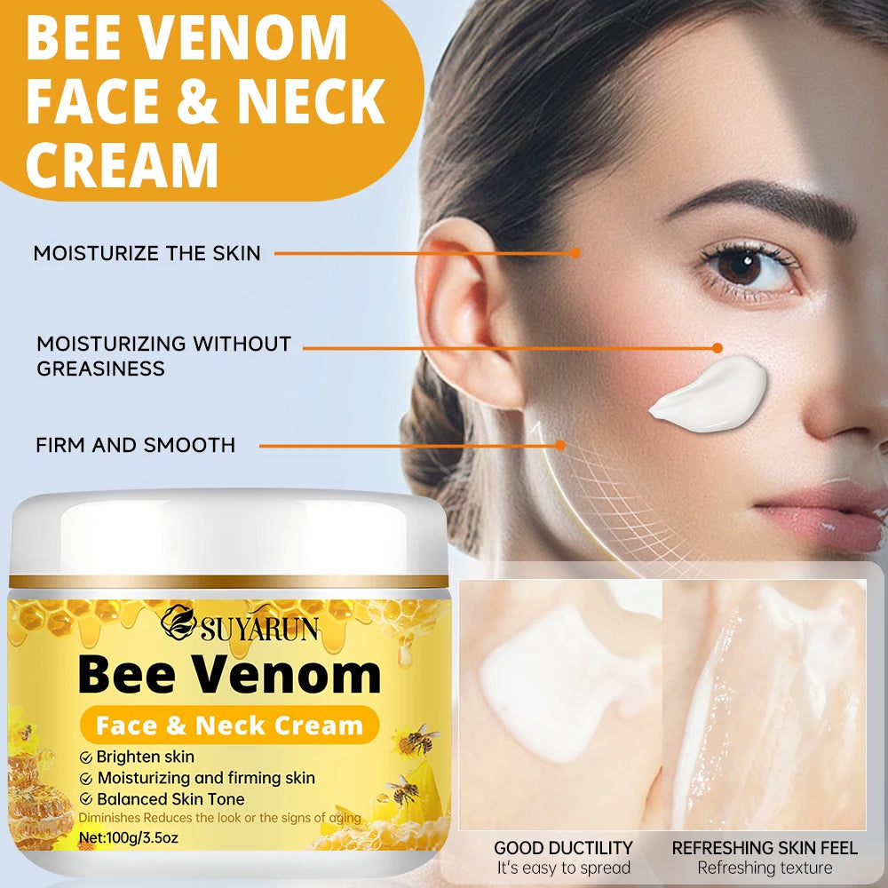 SUYARUN Premium Bee Venom Anti-Aging Face & Neck Cream - Firming Wrinkle Reduction, Deep Hydration Organic Formula. Peaceful Pleasures Health and Wellness