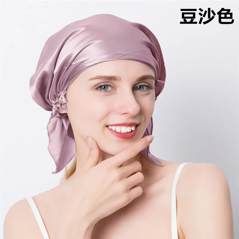 100% Mulberry Silk Sleep Cap – Hair Wrap Beanie for Women