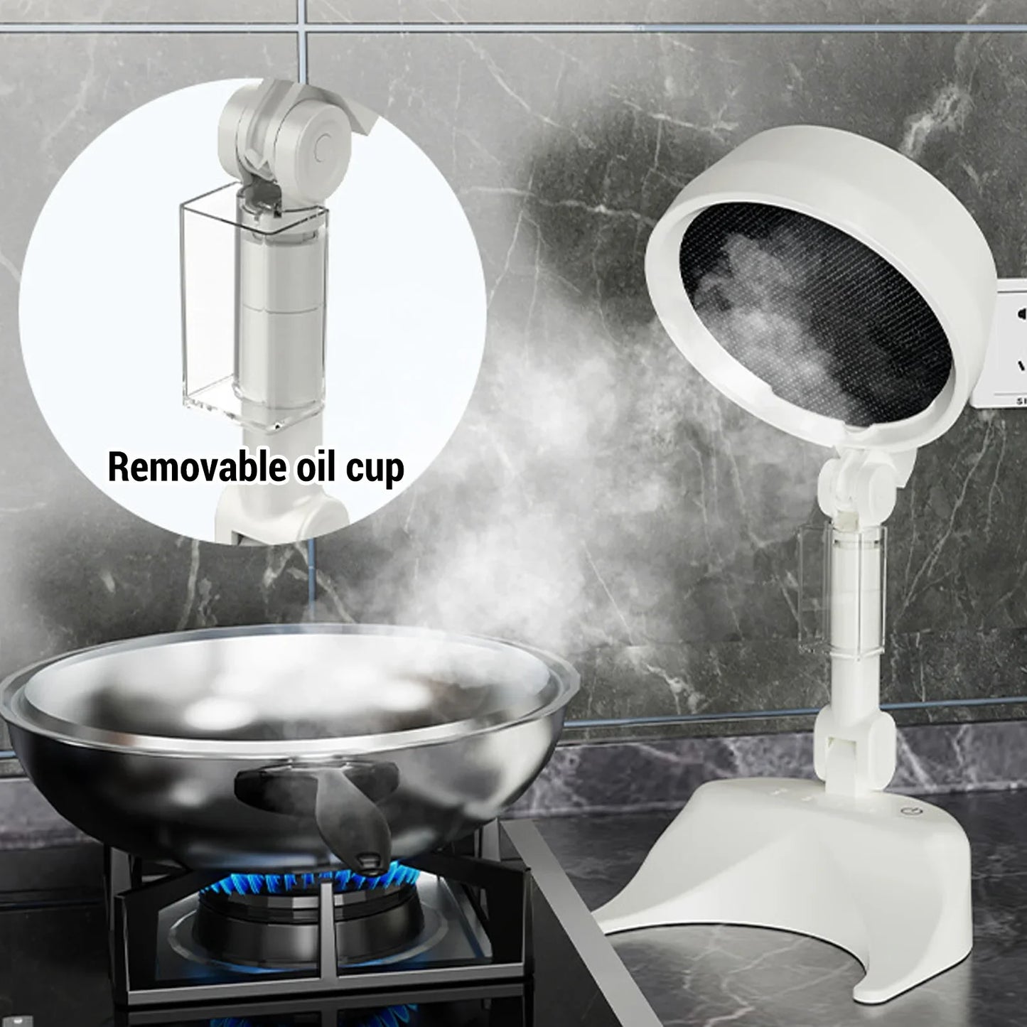 Portable Tabletop Range Hood 8W 3-Speed Foldable Exhaust Fan