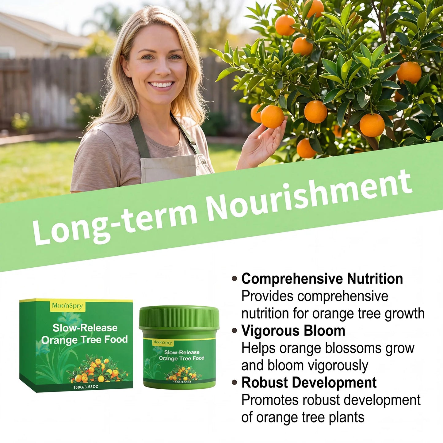 MOONSPRY Slow-Release Organic Citrus & Orange Tree Fertilizer