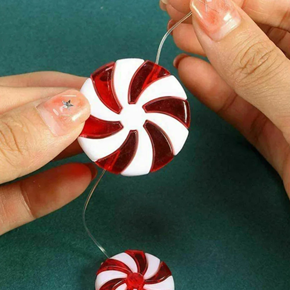 Christmas Candy Acrylic Ornaments – Red & White Set of 30