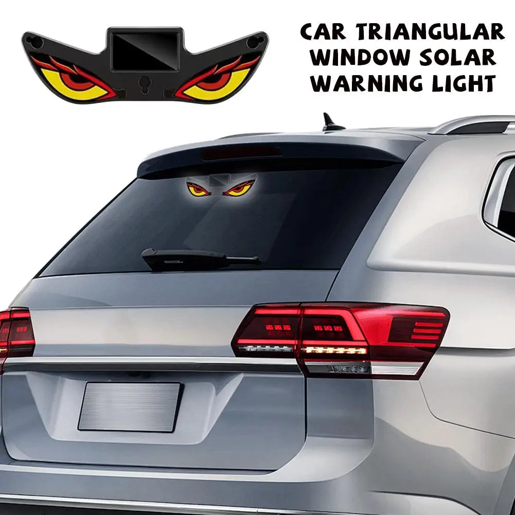 Solar Luminous Car LED Warning Light Dynamic Devil Eye Design Truck Decoration Light Car Triangular Window Solar Warning Light Peaceful Pleasures Health and Wellness