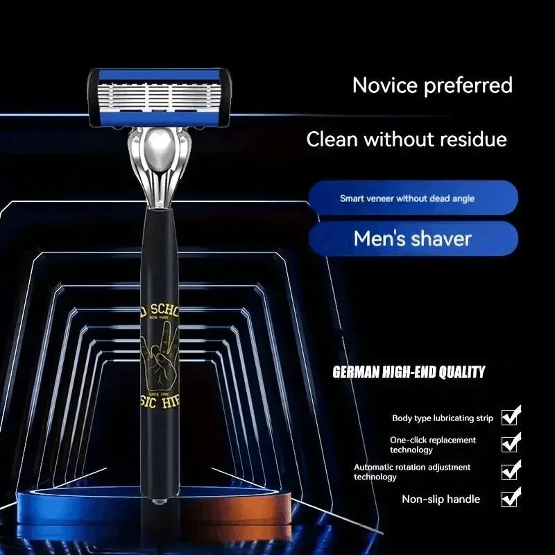 Manual Safety Razor – 1 Handle + 18 Blades | 6-Layer Steel