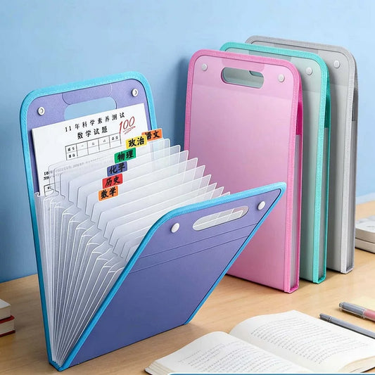 13 Layers A4 Expanding File Folder Handheld Organizer Large Capacity Document Paper Bill Storage Bag For Students Office Peaceful Pleasures Health and Wellness