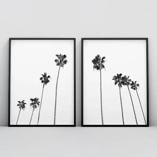 Black & White Palm Tree Canvas Print | Tropical Wall Art Canvas Wall Print Peaceful Pleasures Health and Wellness