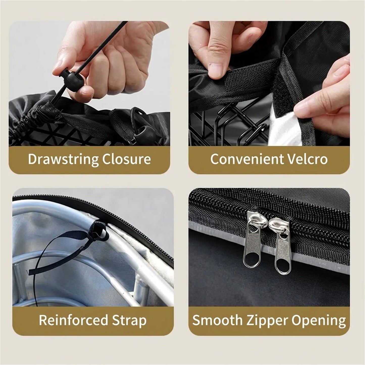 Bike Basket Cover Waterproof Front Storage Bag for Electric Bikes and Bicycles with Rain Protect Peaceful Pleasures Health and Wellness
