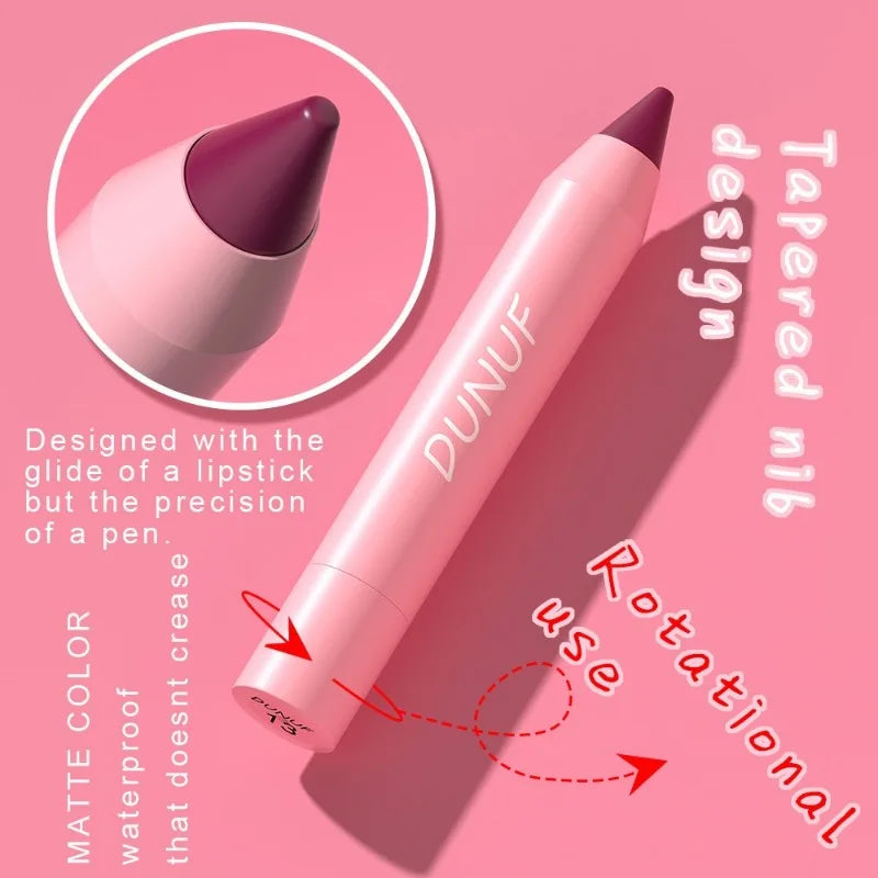 18-Color Matte Velvet Lip Liner Pencil | Waterproof Long-Lasting