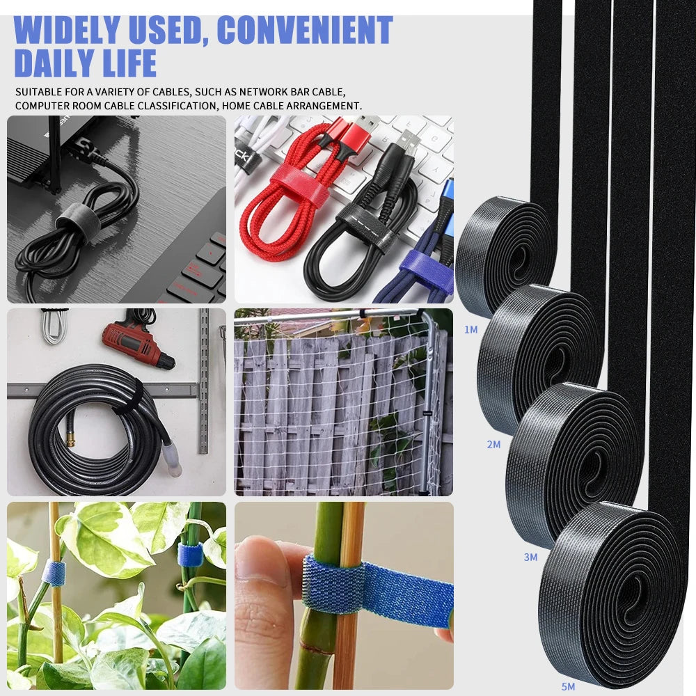 Reusable Hook Loop Cable Ties Wire Organizer 1M–5M