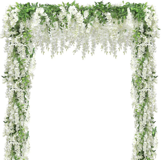 1.8M Silk Wisteria Flower Vine Garland | Wedding & Home Decor Artificial Flower Garland Peaceful Pleasures Health and Wellness Wisteria 002
