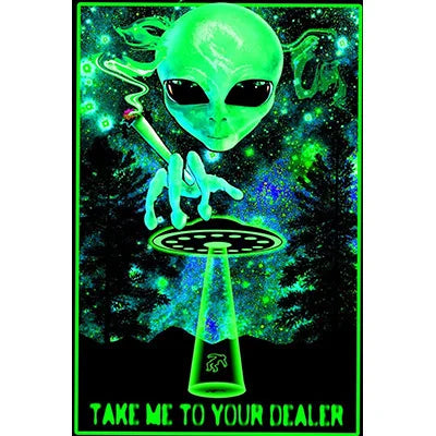 Psychedelic Mushroom Skeleton Canvas Wall Art | Modern Print