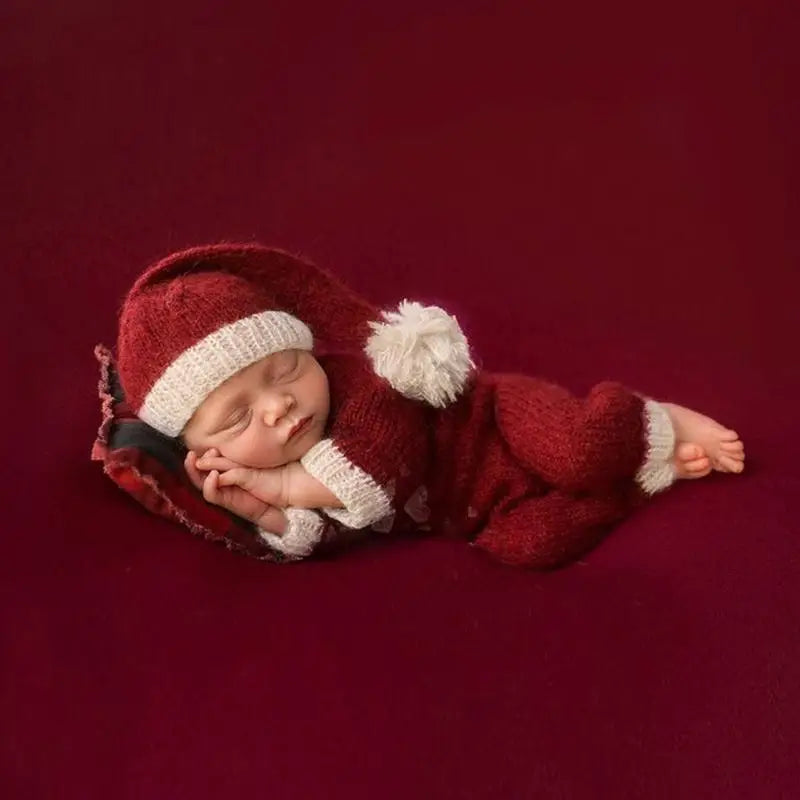 Newborn Crochet Photography Props – Baby Romper & Hat Set