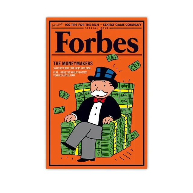 Modern Pop Poster Monopoly Little Richie Street Wall Art Forbes Canvas Painting Prints Pictures For Living Room Home Decor Peaceful Pleasures Health and Wellness Light Grey 30x40cm