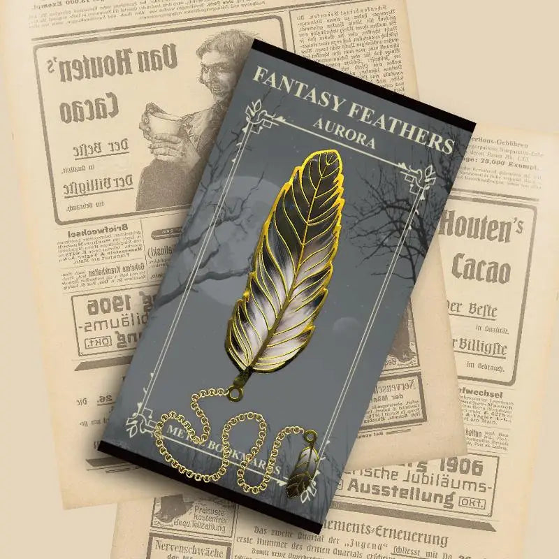 Vintage Gold Metal Bookmark with Chain Pendant | Page Divider