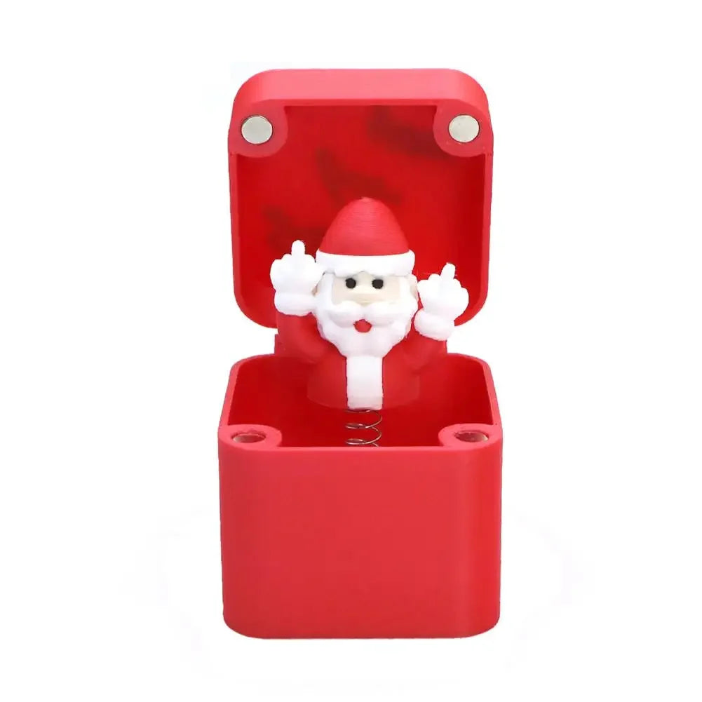 Christmas Middle Finger In A Box Prank Figure Home Party New Year Bouncing Character Statue Decoration Prop Special Special Gift Peaceful Pleasures Health and Wellness 01