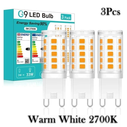 3/8Pack G9 Led Light Bulb 3W 220V Chandelier Light Corn Bulbs Warm 2700K Non-dimmable G9 Base LED Lamps Replace 33W Halogen Lamp Peaceful Pleasures Health and Wellness 3pcs G9 warm white