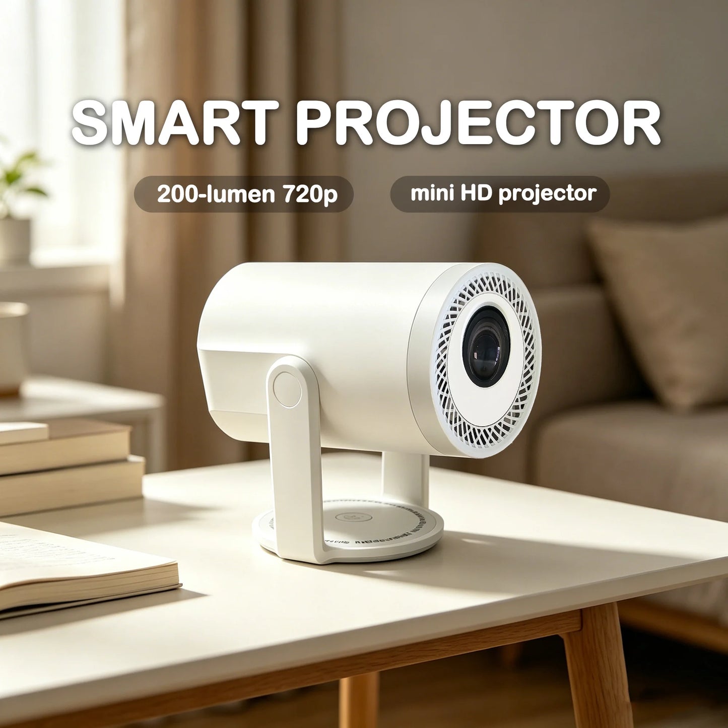 Android Smart Projector: Portable 4K-compatible 200-lumen 720p mini HD projector Peaceful Pleasures Health and Wellness