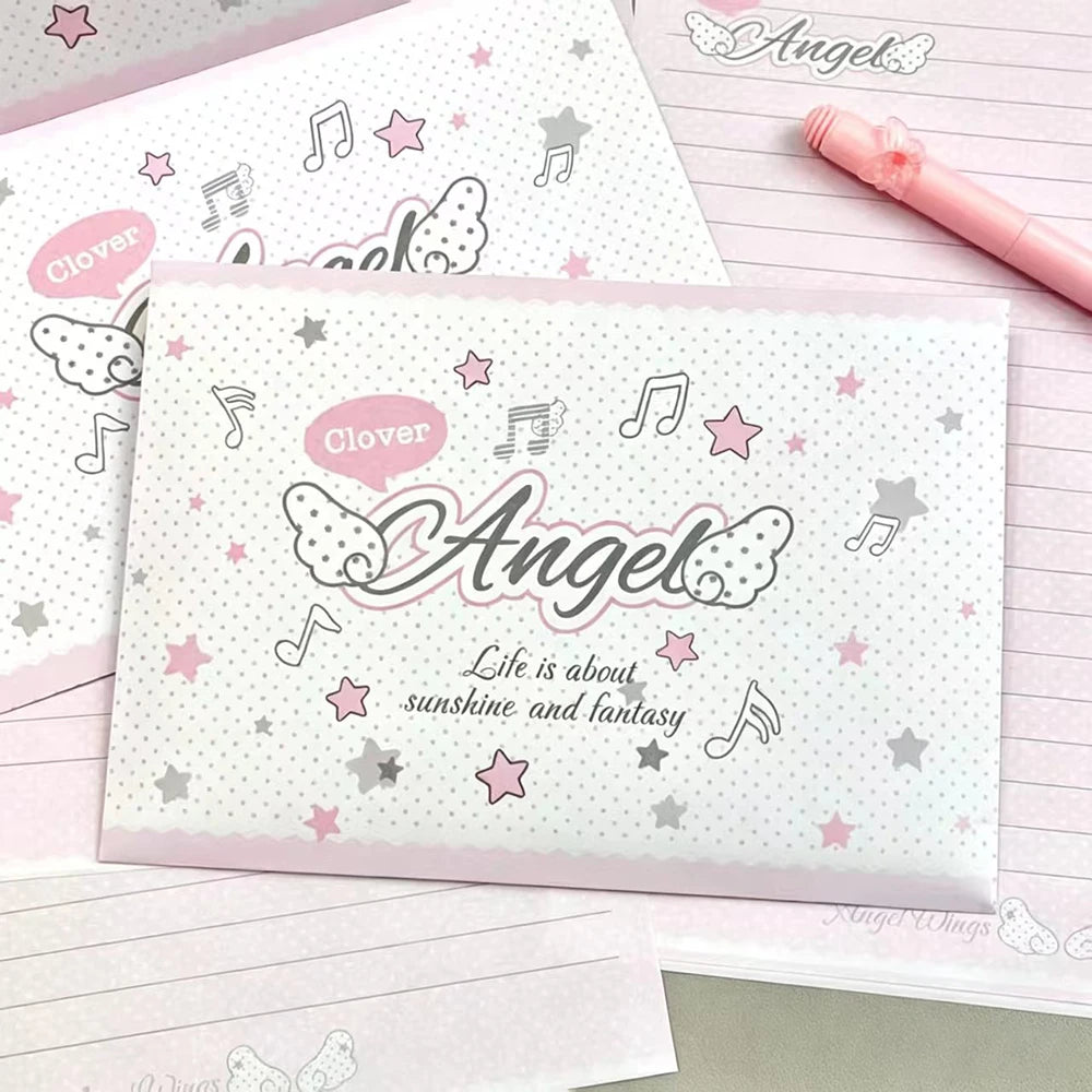 Angel Wings Envelope Letter Ins Beauty Pink Girl Heart Handwritten